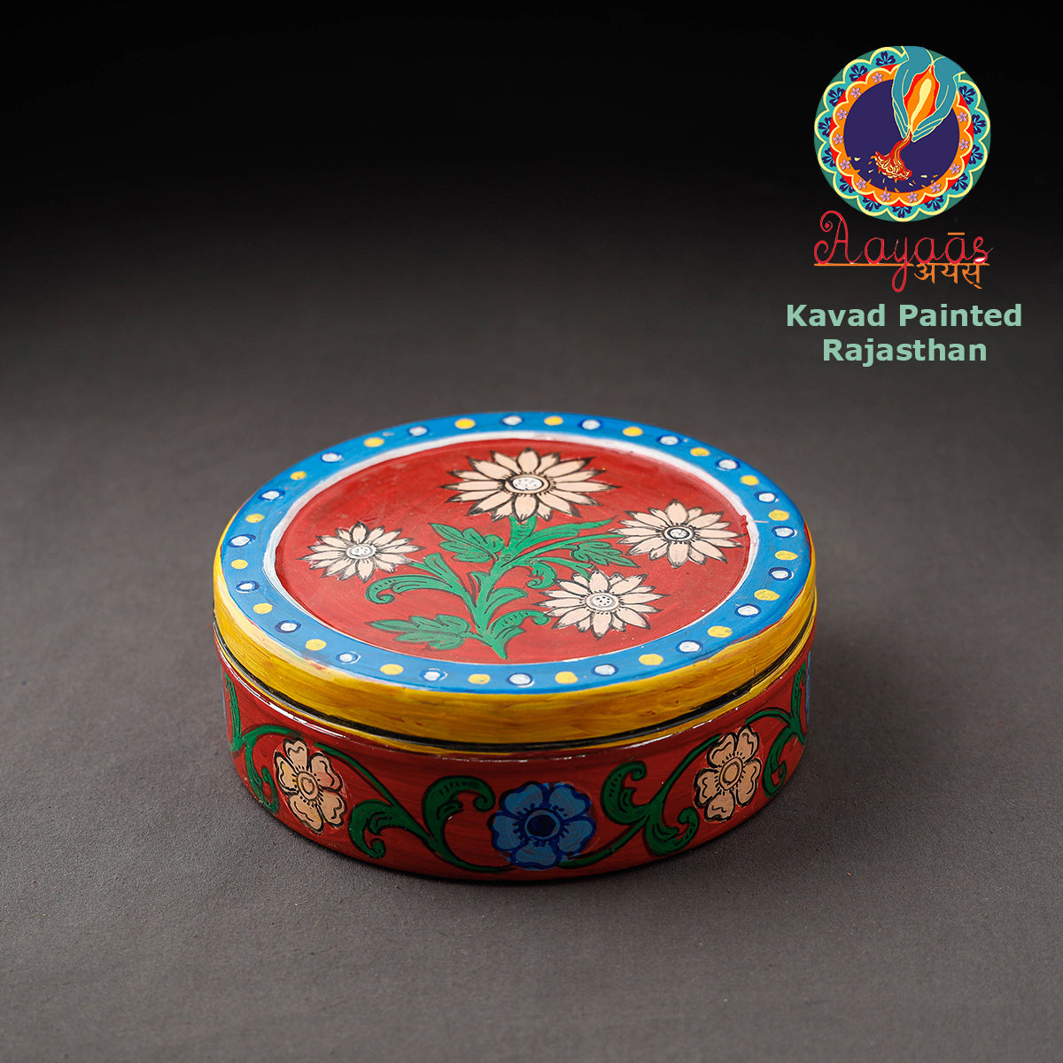  Kavad Handpainted Stainless Steel Multicolor Masala Box