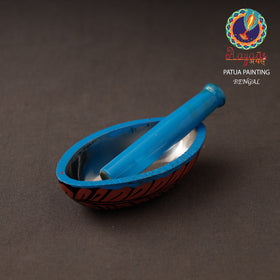 Bengal Patua Handpainted Mortar and Pestle Set