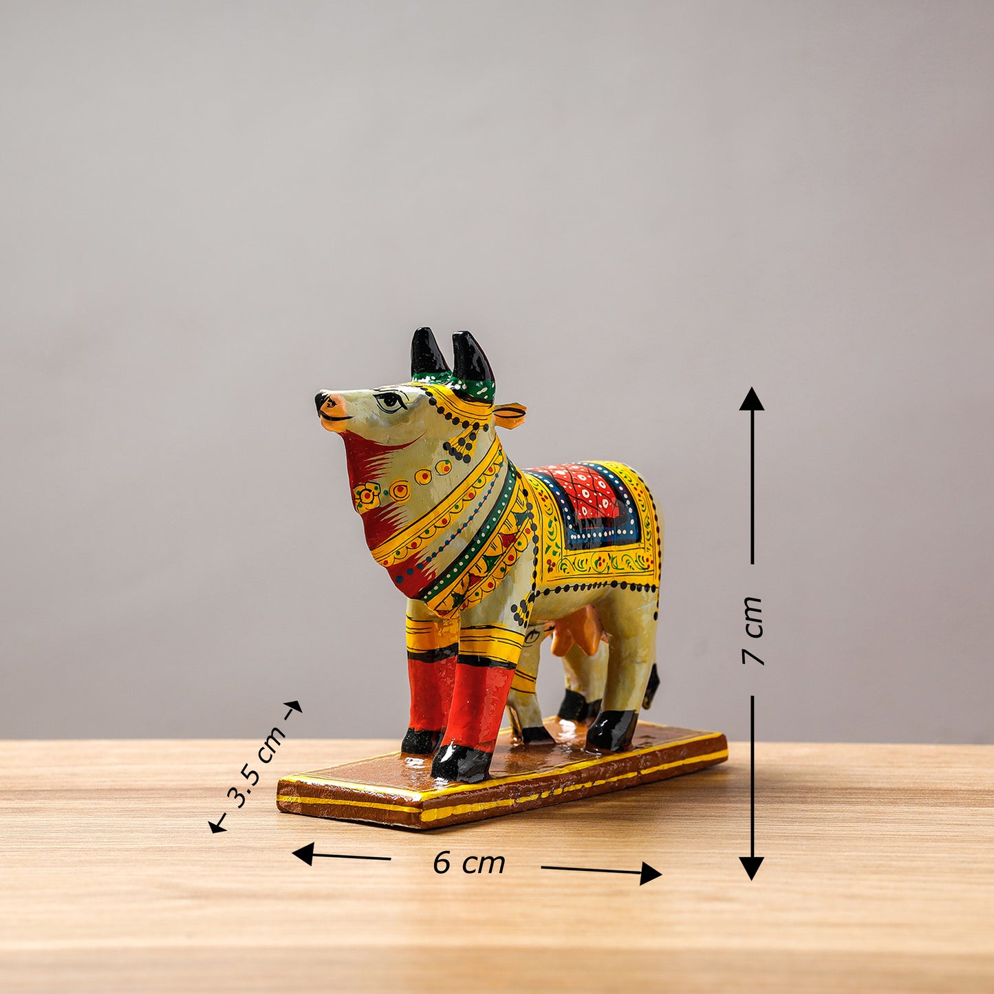 Cow - Banaras Handpainted Wooden Toy / Home Decor Item