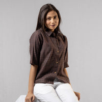 Handloom Checks Cotton Crop Shirt