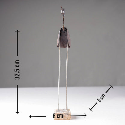Bird Crane - Handmade Recycled Metal Sculpture by Debabrata Ruidas