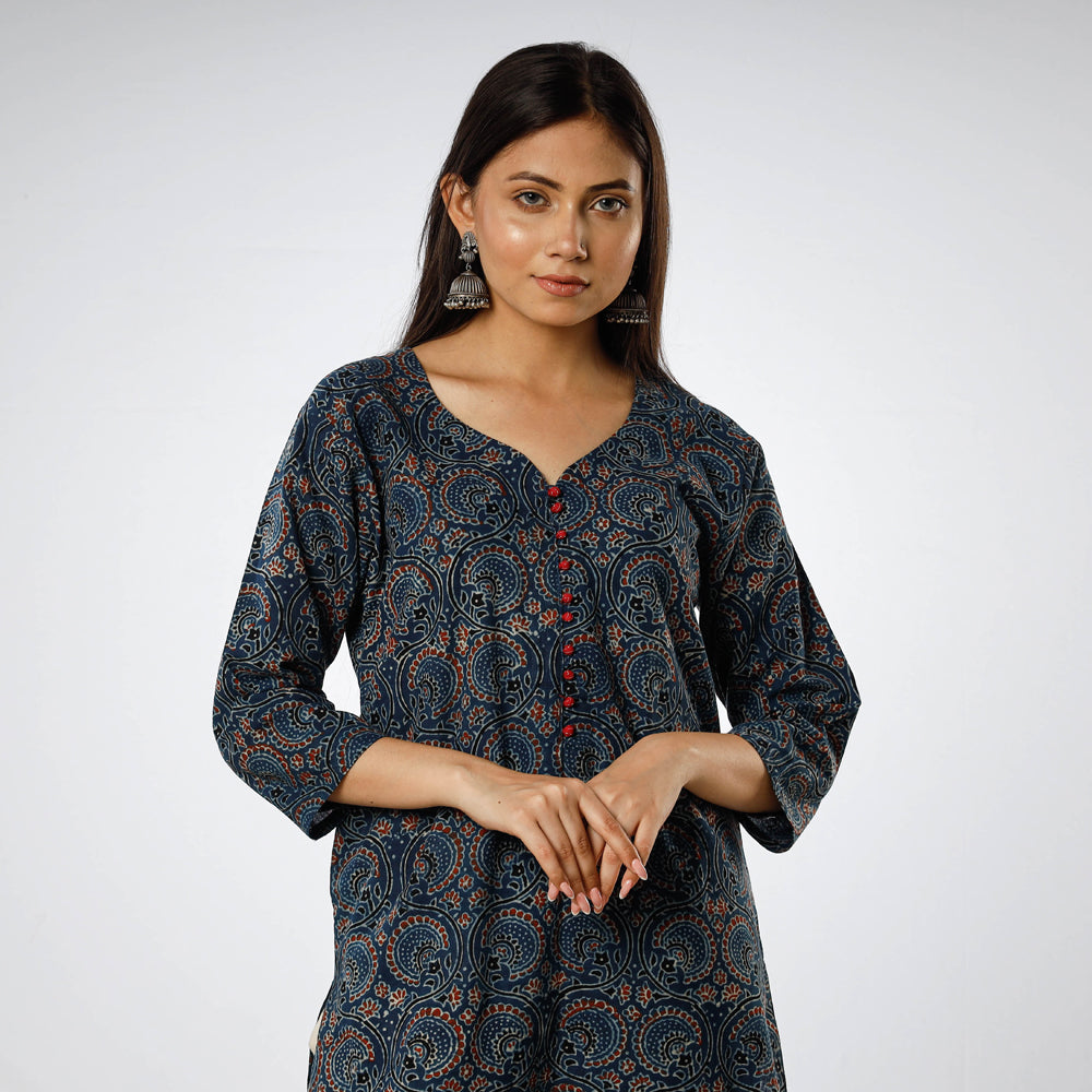 Ajrakh Block Printed Kurta