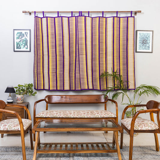 Purple - Madur Grass Window Curtain of Midnapore (5 x 4 feet)