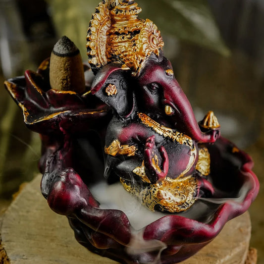 Ganesha Flower Backflow Incense Cone