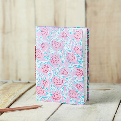 Sanganeri Fabric Cover Handmade Paper Notebook (7 x 5 in)