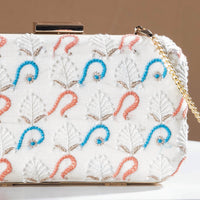 embroidery sling clutch