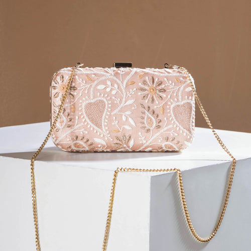 embroidery sling clutch