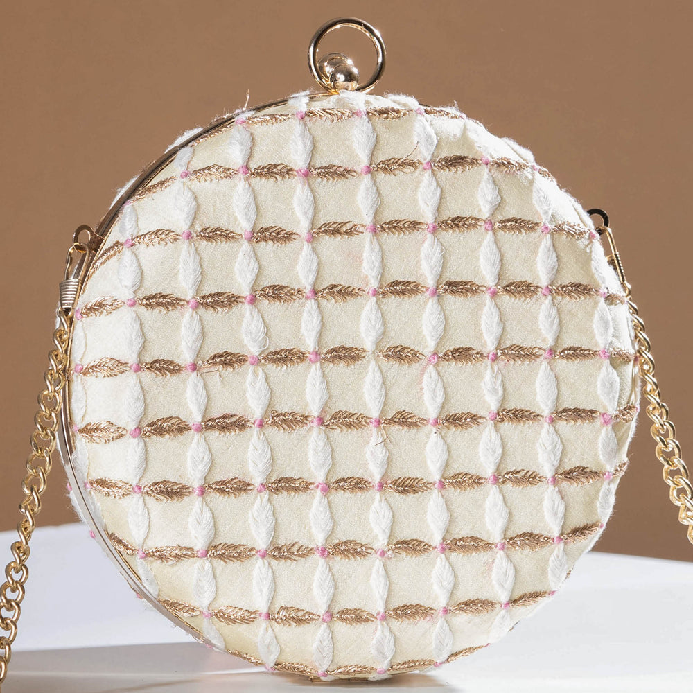 embroidery sling clutch