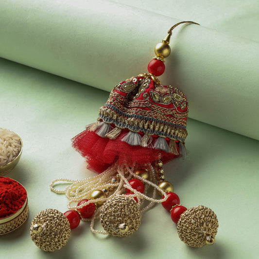 Handmade Beadwork Embroidered Lumba Rakhi
