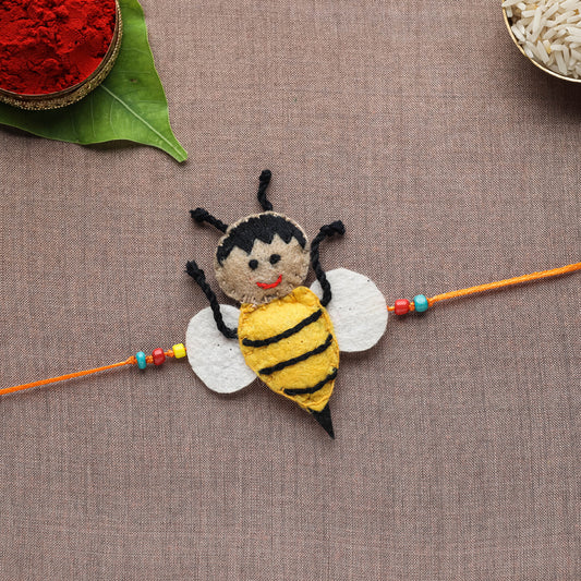 Bee Boy - Hand Embroidered & Felt Work Kids Rakhi