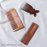 Hand Carved Natural Neem Wood Comb (Small)