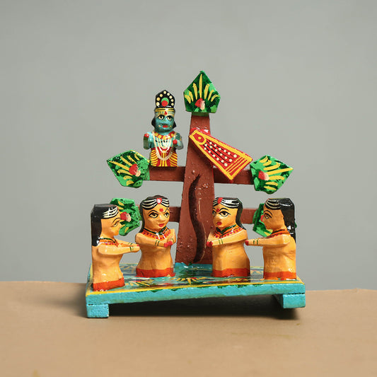 Krishna Leela - Handpainted Wooden Home Decor Item