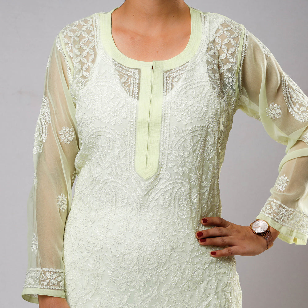 chikankari embroidered kurta