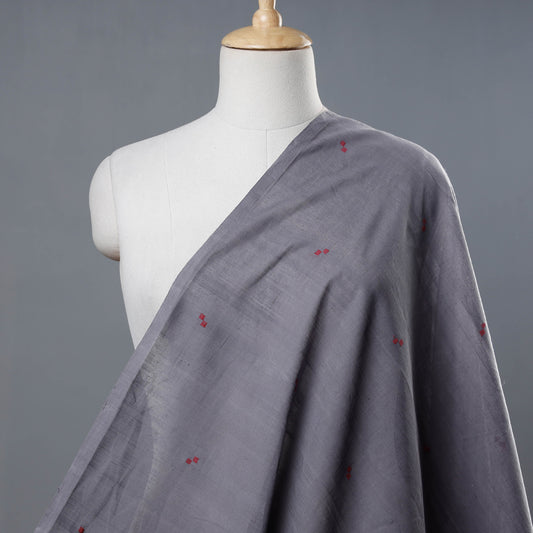 Grey - Godavari Jamdani Buti Pure Handloom Cotton Fabric