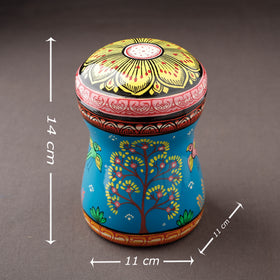 Blue Bengal Patua Handpainted Stainless Steel Canister 