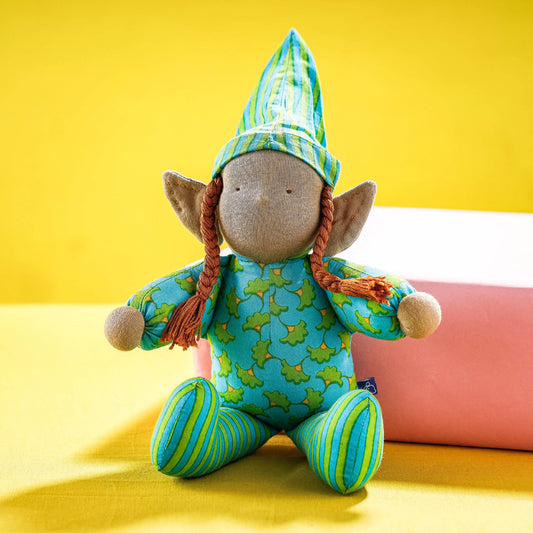 Handmade Blue Mango Stuffed Toy - Gnome Doll
