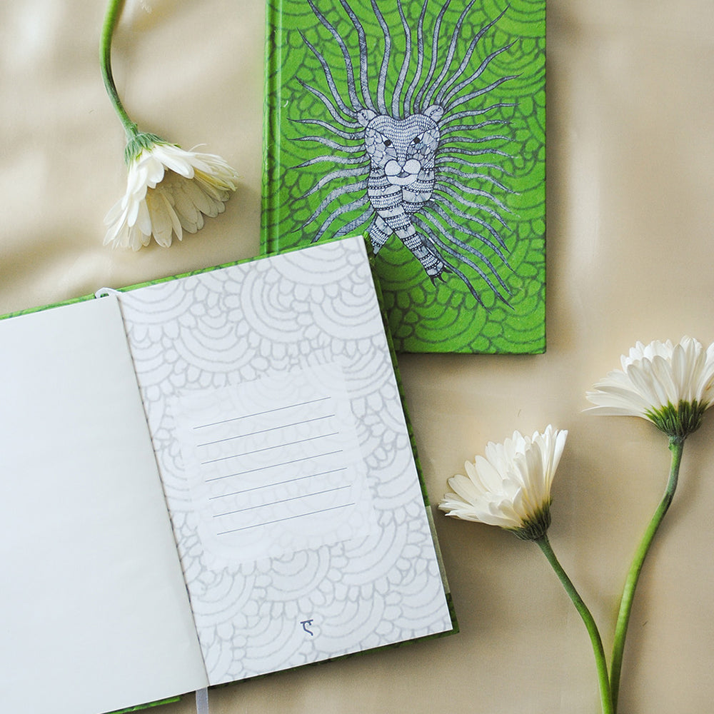 Waghoba - Gond Folk Art Journal/Notebook Green (1Pc)